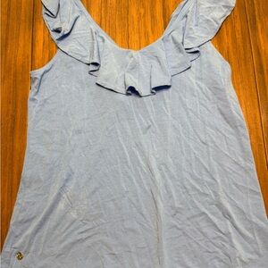 Lilly Pulitzer Sky Blue Ruffle Top